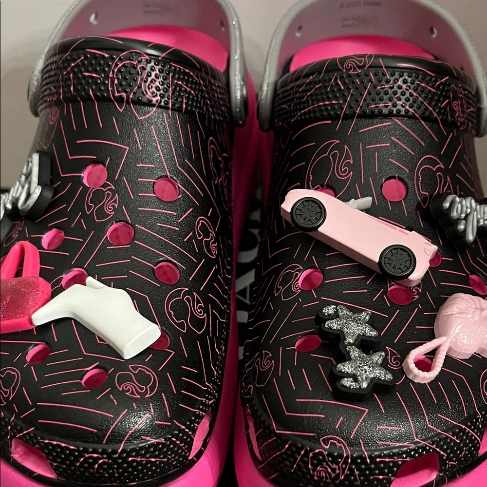 CROCS Barbie Pink and Silver classic crush clogs - Picture 5 of 5